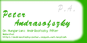 peter andrasofszky business card